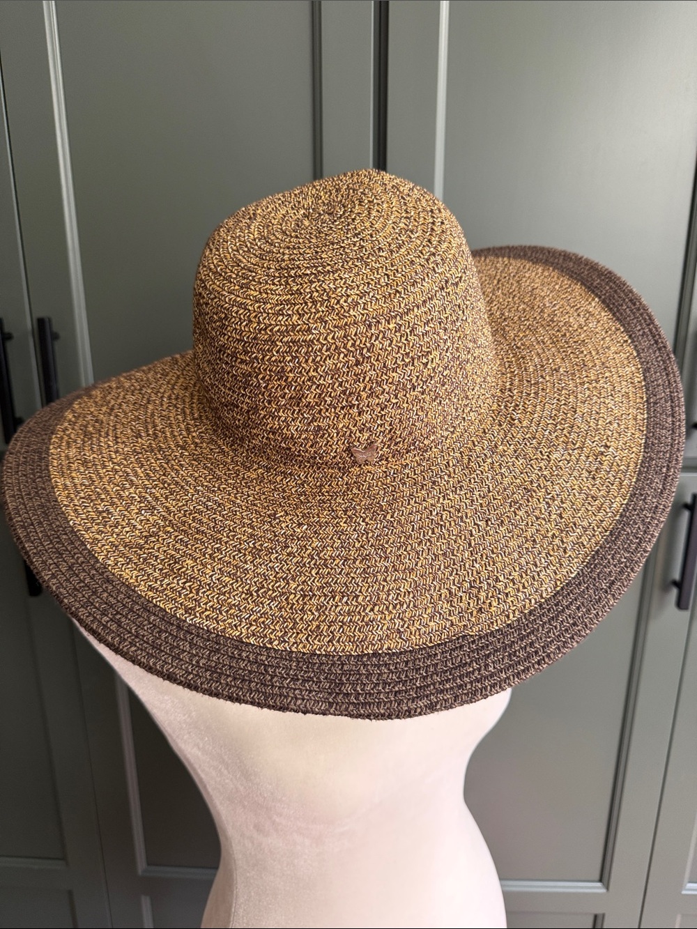 Magid Hats Packable Wide-Brim Straw Sun Hat in Brown Two-Tone